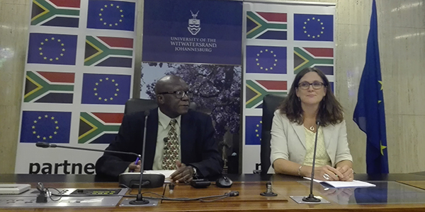 Head of International Relations at Wits, Professor Gilbert Khadiagala with EU Trade Commissioner Cecilia Malstrom Head of International Relations at Wits, Professor Gilbert Khadiagala with EU Trade Commissioner Cecilia Malstrom